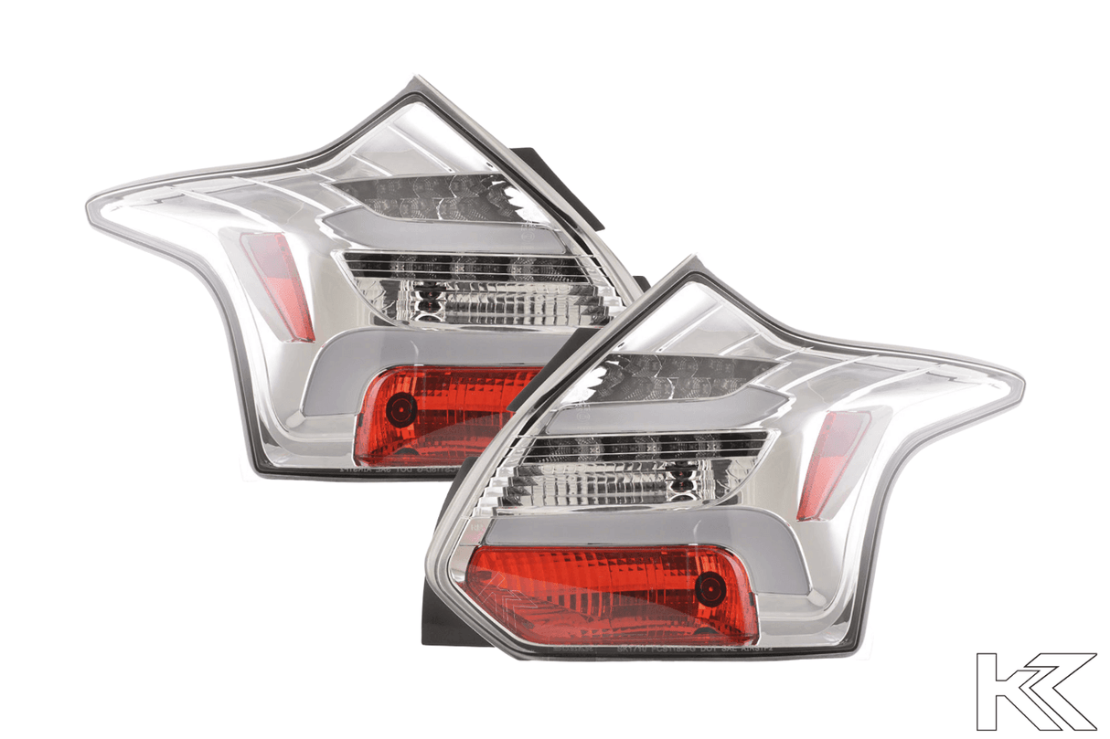 Ford Focus 3 (C346) Chrome Clear LED Lightbar Taillights Set (2010-2014) - K2 Industries