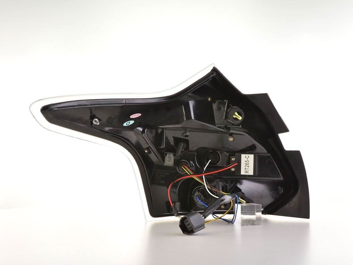 Ford Focus 3 (C346) Hatchback Black Clear LED Taillights Set (2011 - 2014) - K2 Industries