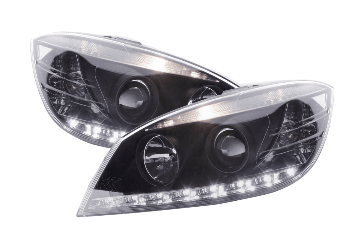 Mercedes Benz C-Class (204) Black LED Headlights with Daytime Running Lights (2007-2010) - K2 Industries