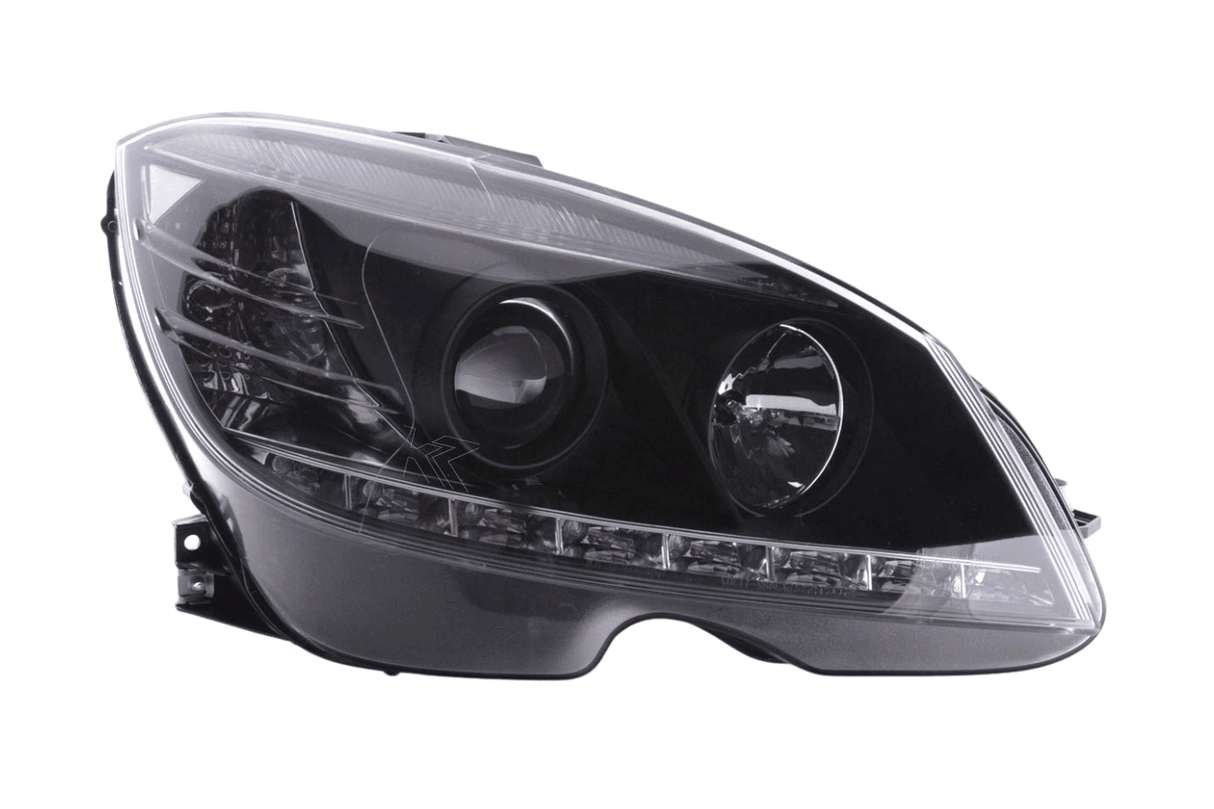 Mercedes Benz C-Class (204) Black LED Headlights with Daytime Running Lights (2007-2010) - K2 Industries