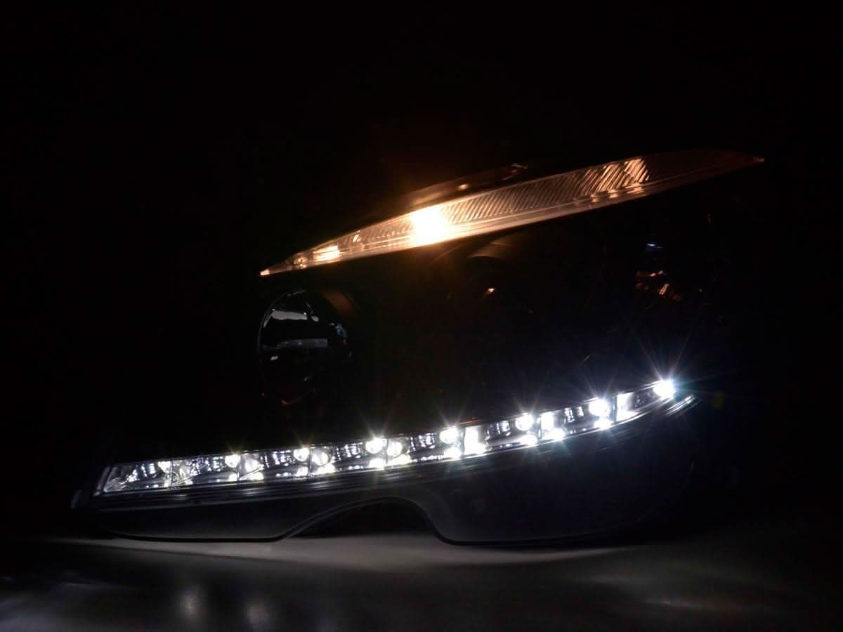 Mercedes Benz C-Class (204) Black LED Headlights with Daytime Running Lights (2007-2010) - K2 Industries