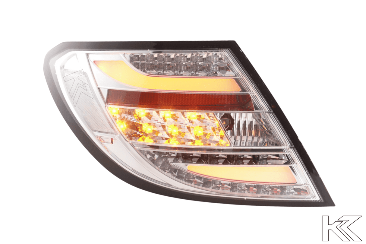 Mercedes Benz C-Class (204) Chrome Clear LED Taillights Set (2007-2011) - K2 Industries