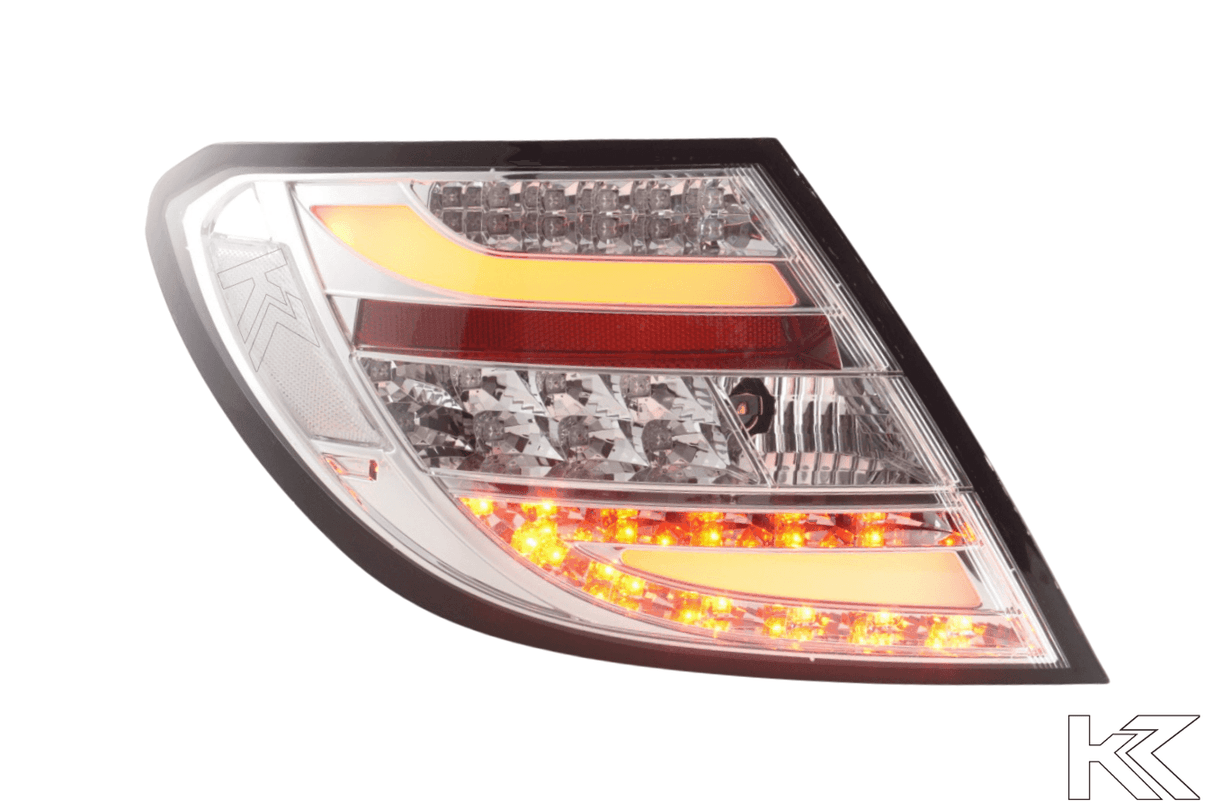 Mercedes Benz C-Class (204) Chrome Clear LED Taillights Set (2007-2011) - K2 Industries