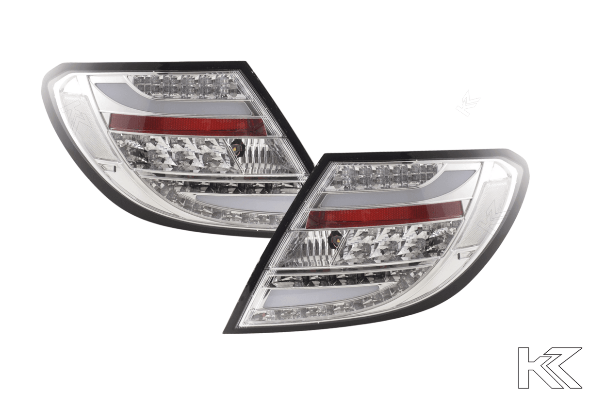 Mercedes Benz C-Class (204) Chrome Clear LED Taillights Set (2007-2011) - K2 Industries