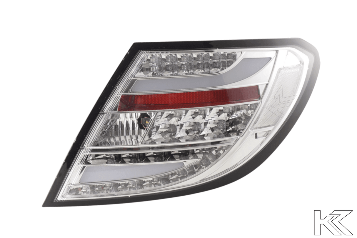 Mercedes Benz C-Class (204) Chrome Clear LED Taillights Set (2007-2011) - K2 Industries