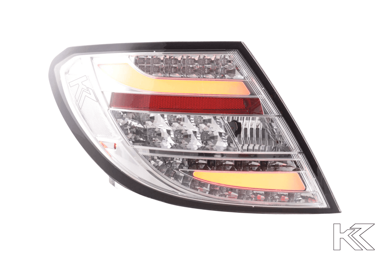 Mercedes Benz C-Class (204) Chrome Clear LED Taillights Set (2012-2014) - K2 Industries
