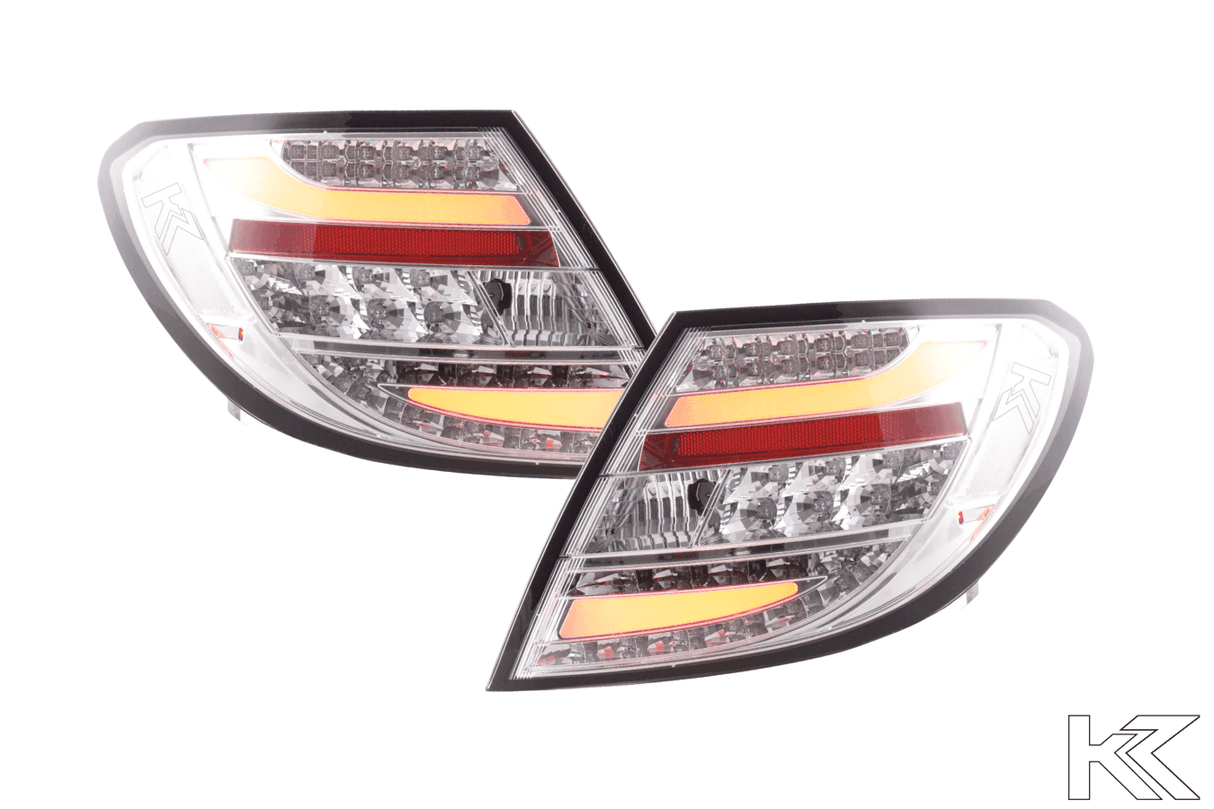 Mercedes Benz C-Class (204) Chrome Clear LED Taillights Set (2012-2014) - K2 Industries