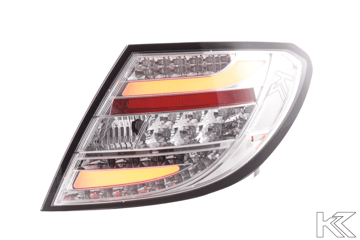 Mercedes Benz C-Class (204) Chrome Clear LED Taillights Set (2012-2014) - K2 Industries