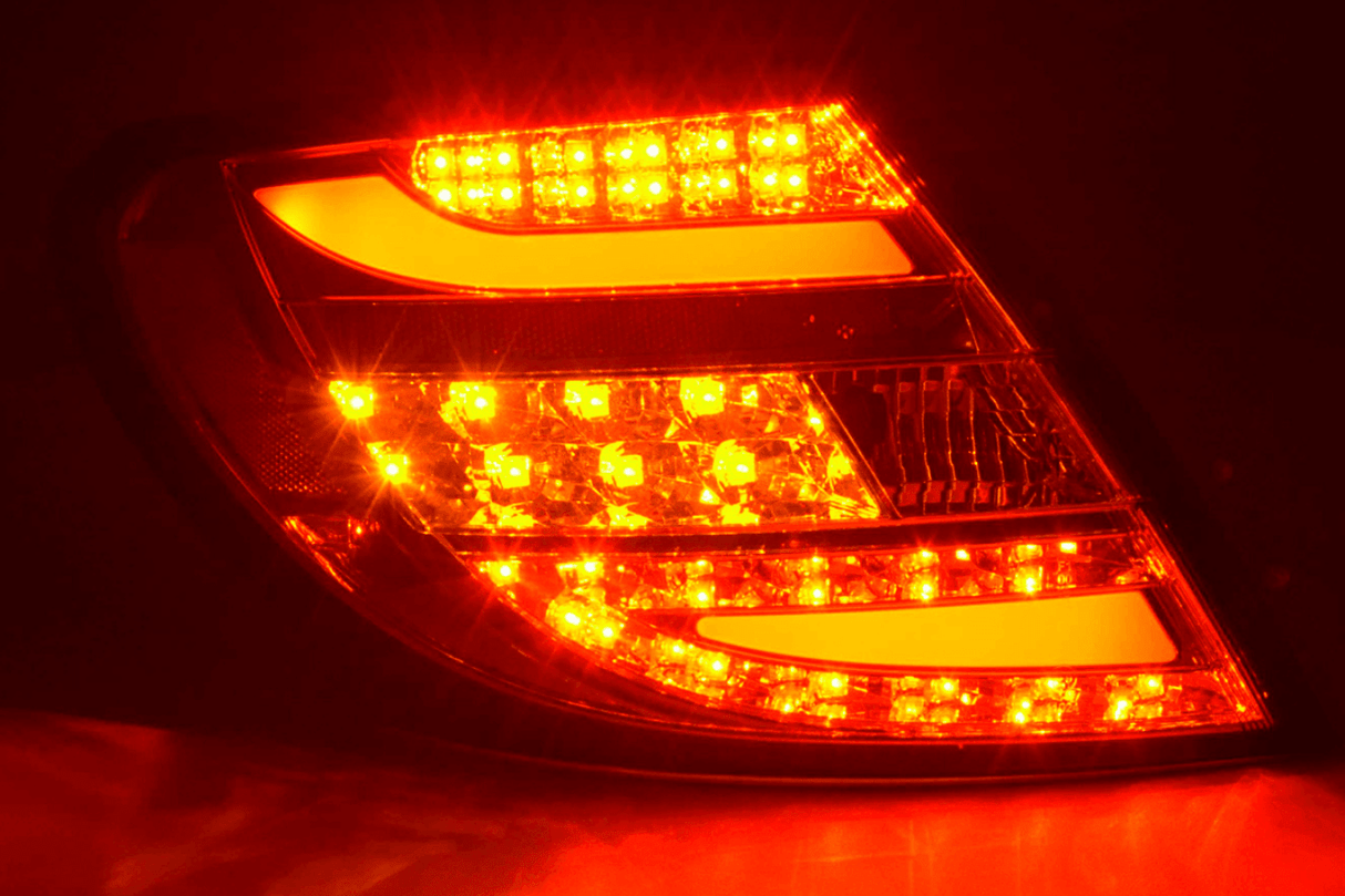 Mercedes Benz C-Class (204) Chrome Clear LED Taillights Set (2012-2014) - K2 Industries
