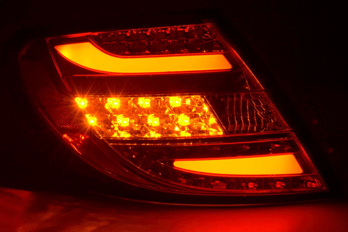 Mercedes Benz C-Class (204) Chrome Clear LED Taillights Set (2012-2014) - K2 Industries