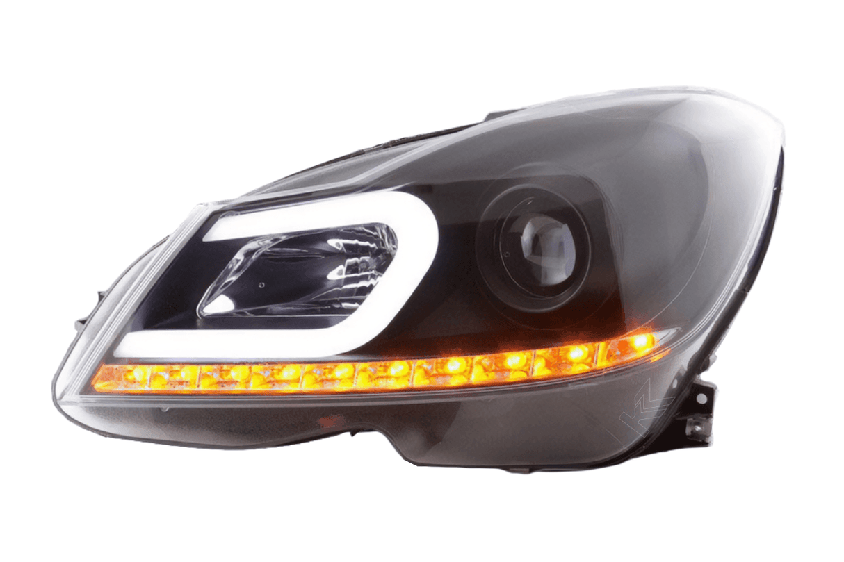 Mercedes-Benz C-Class W204 Black LED Headlights (2011-2014) - K2 Industries