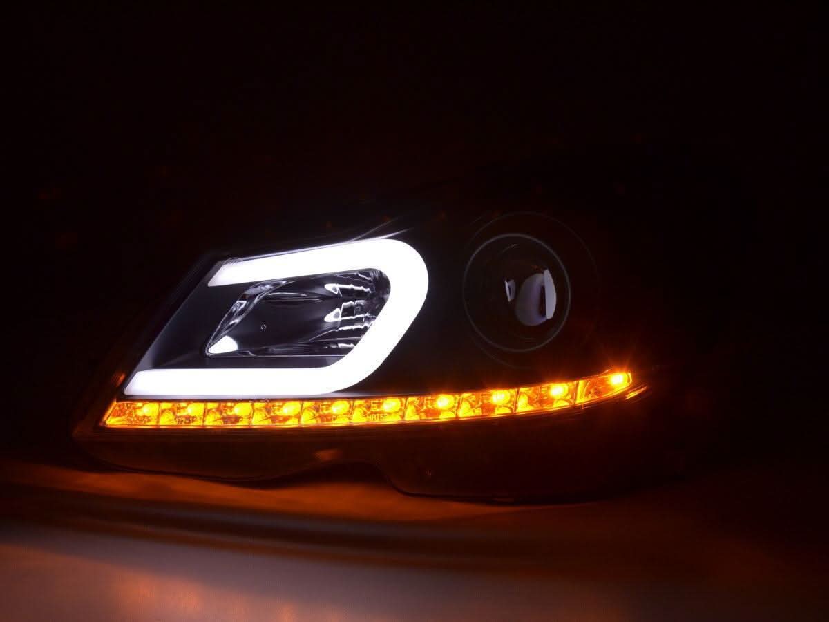 Mercedes-Benz C-Class W204 Black LED Headlights (2011-2014) - K2 Industries