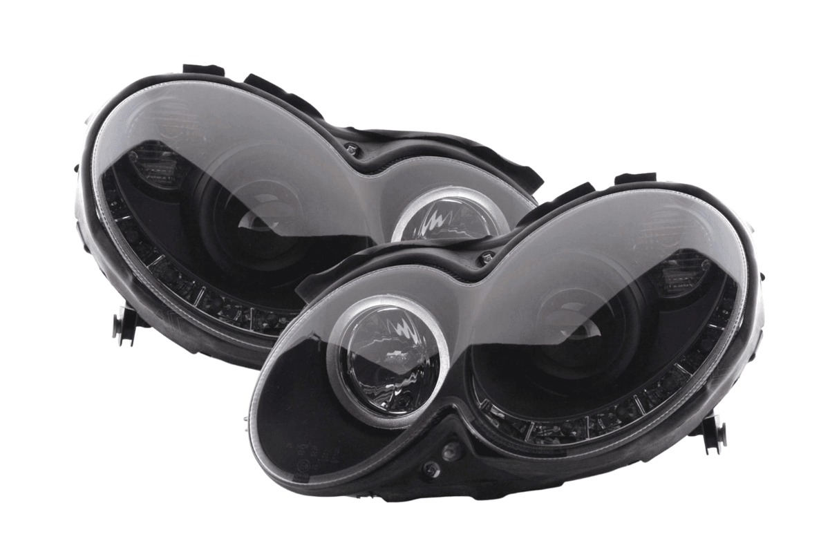 Mercedes Benz CLK (209) Black LED Headlights with Daytime Running Lights (2004-2009) - K2 Industries