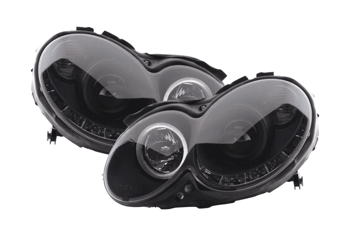 Mercedes Benz CLK (209) Black LED Headlights with Daytime Running Lights (2004-2009) - K2 Industries