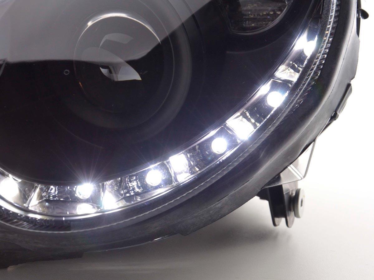 Mercedes Benz CLK (209) Black LED Headlights with Daytime Running Lights (2004-2009) - K2 Industries