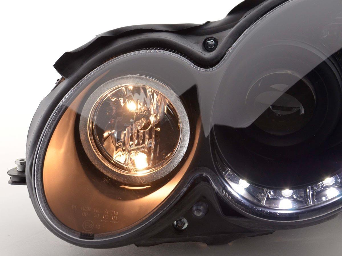 Mercedes Benz CLK (209) Black LED Headlights with Daytime Running Lights (2004-2009) - K2 Industries