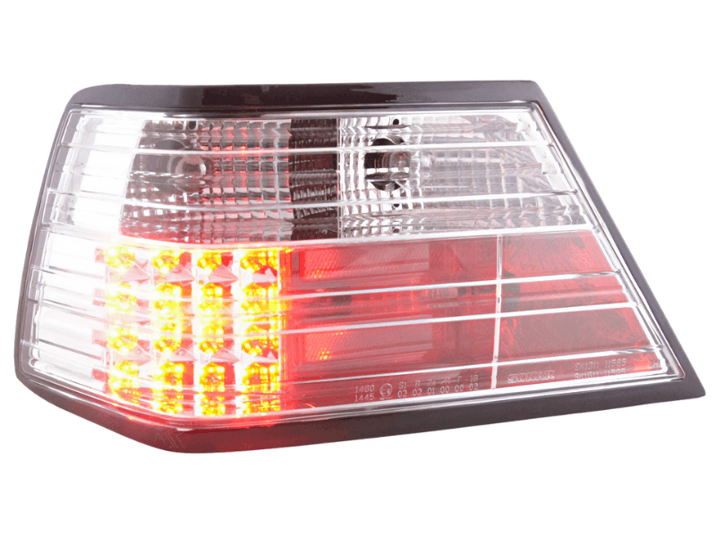 Mercedes-Benz E-Class (124) Limo/Sedan Clear LED Tail Lights (1985-1996) - K2 Industries
