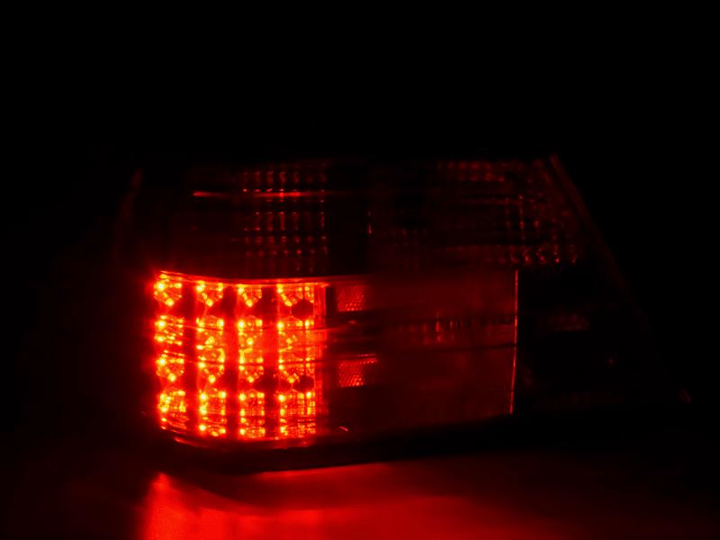 Mercedes-Benz E-Class (124) Limo/Sedan Clear LED Tail Lights (1985-1996) - K2 Industries