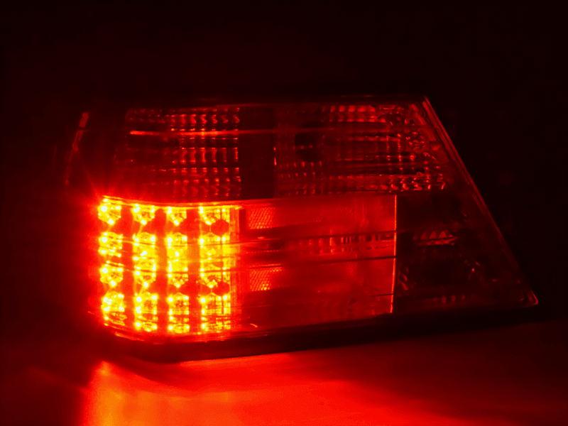 Mercedes-Benz E-Class (124) Limo/Sedan Clear LED Tail Lights (1985-1996) - K2 Industries