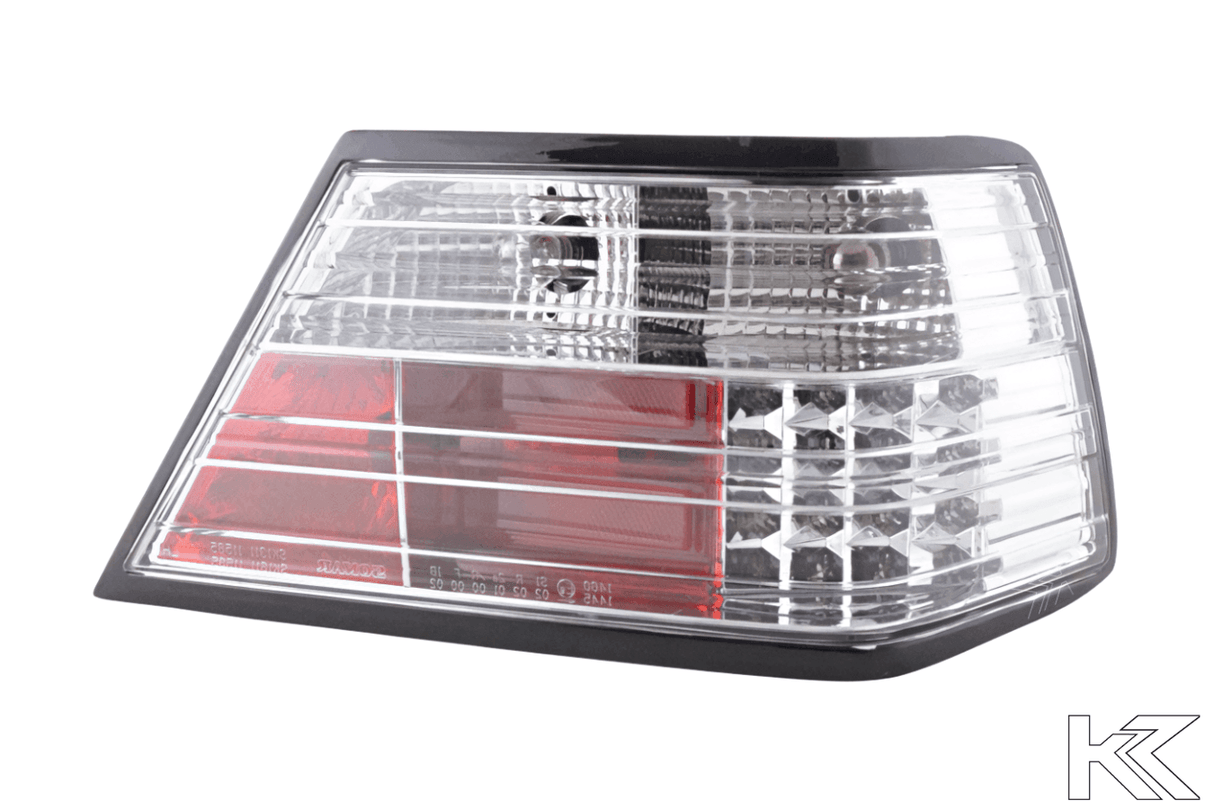 Mercedes-Benz E-Class (124) Limo/Sedan Clear LED Tail Lights (1985-1996) - K2 Industries