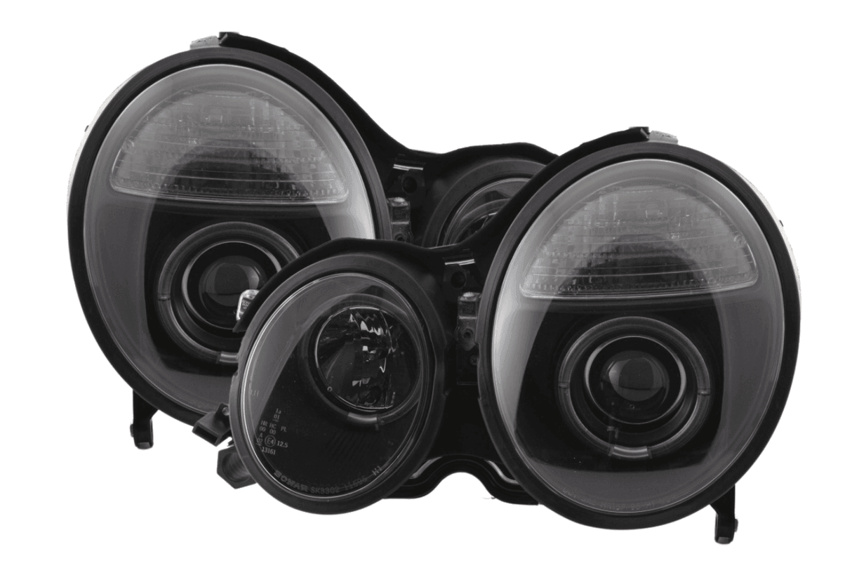 Mercedes Benz E-Class (210) Black Angel Eye Headlights (1999-2001) - K2 Industries