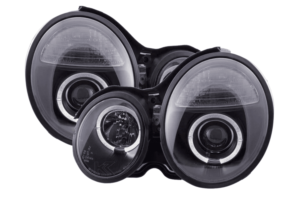 Mercedes Benz E-Class (210) Black Angel Eye Headlights (1999-2001) - K2 Industries