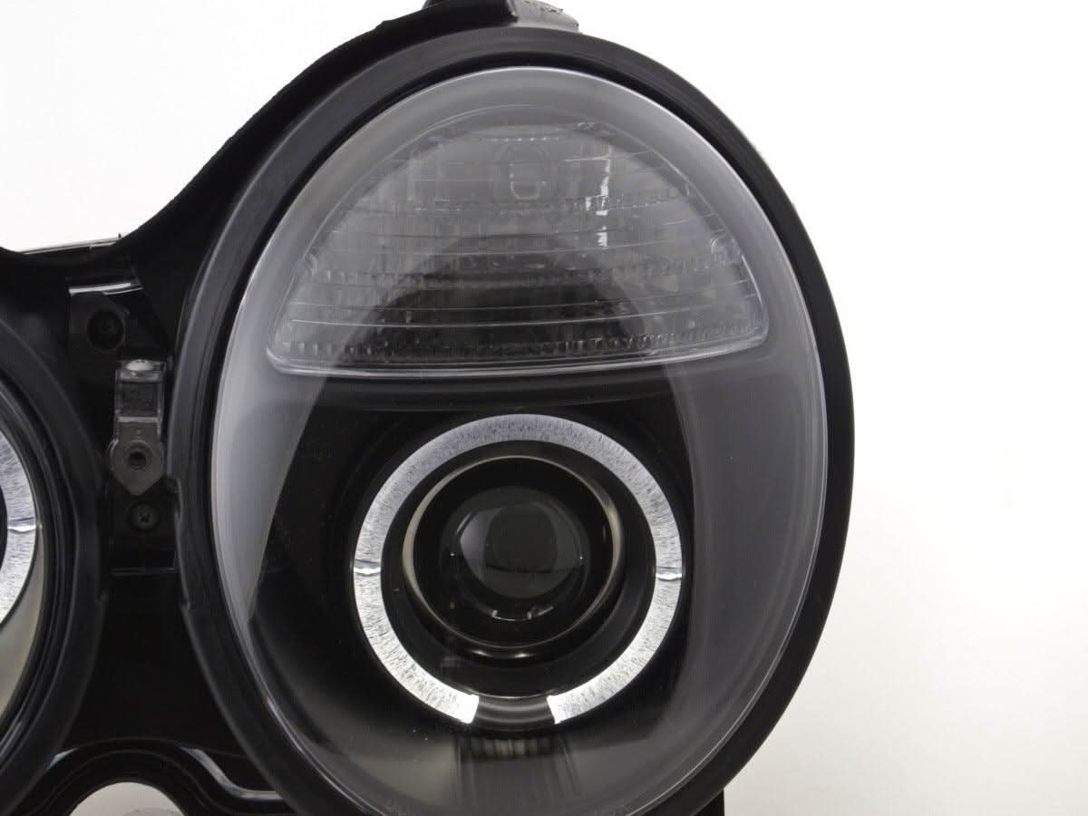 Mercedes Benz E-Class (210) Black Angel Eye Headlights (1999-2001) - K2 Industries