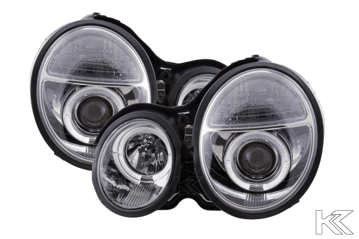 Mercedes Benz E-Class (210) Chrome Angel Eye Headlights (1999-2001) - K2 Industries