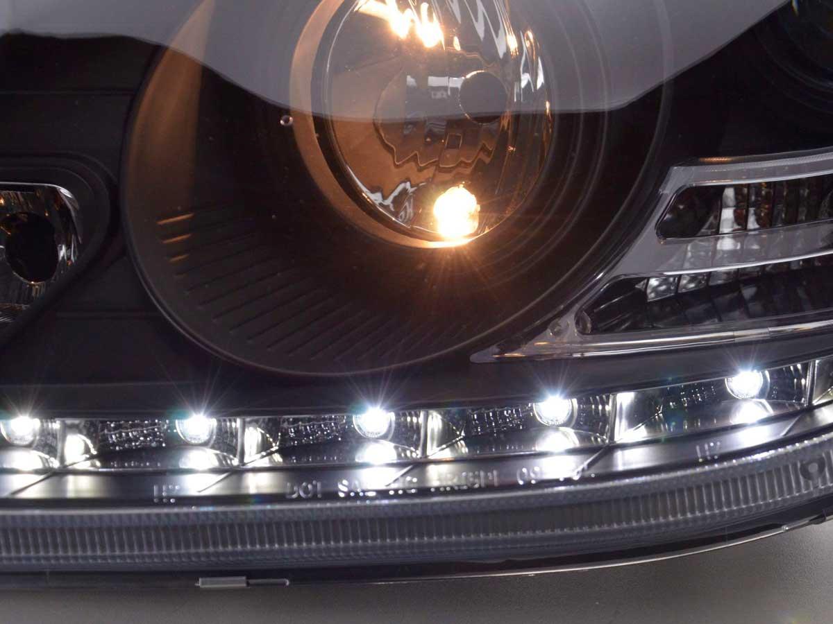 Mercedes Benz S-Class (220) Black LED Headlights with Daytime Running Lights (1998 - 2005) - K2 Industries