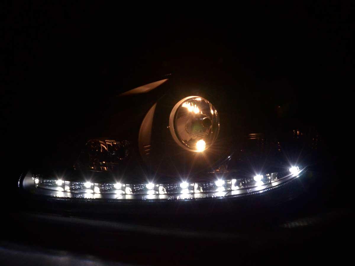 Mercedes Benz S-Class (220) Black LED Headlights with Daytime Running Lights (2002-2005) - K2 Industries