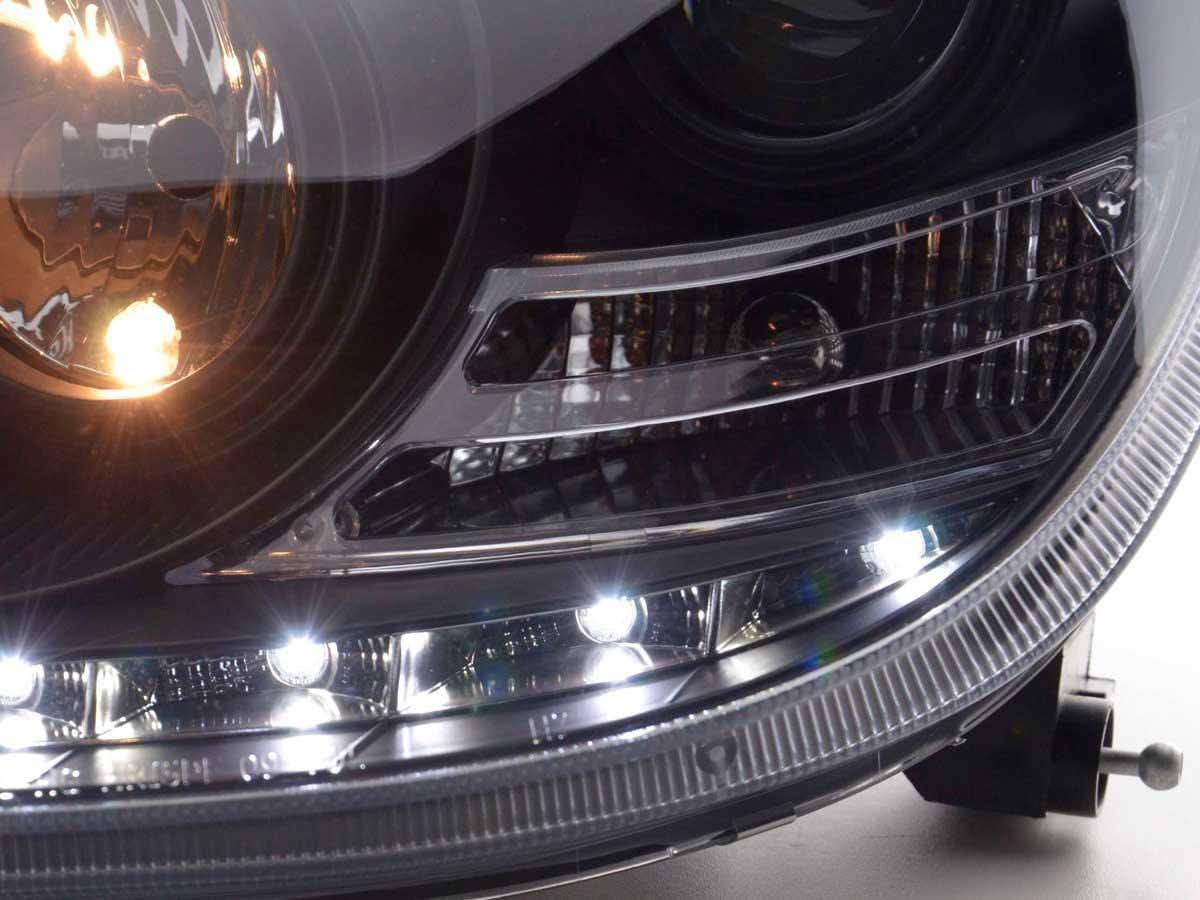 Mercedes Benz S-Class (220) Black LED Headlights with Daytime Running Lights (2002-2005) - K2 Industries