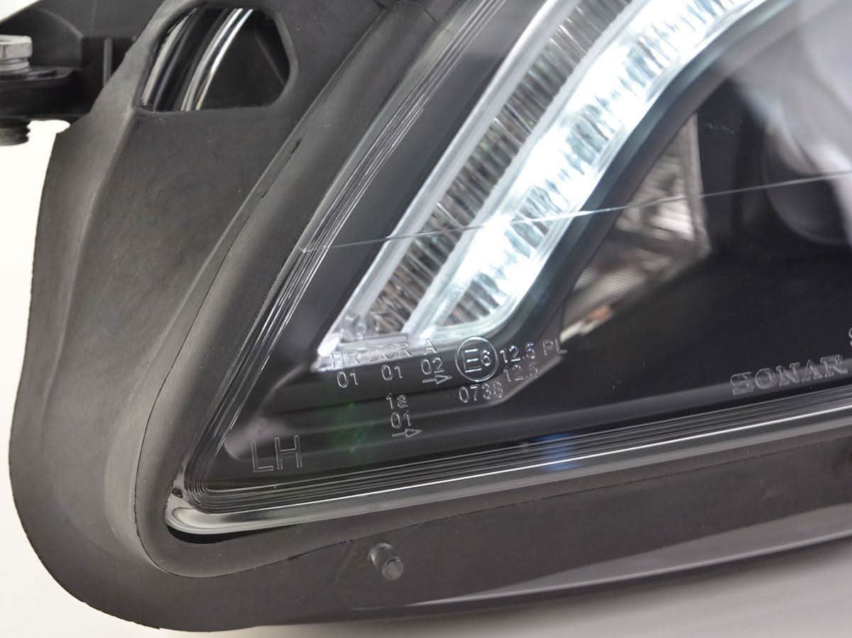 Mercedes Benz S-Class (221) Black LED Headlights with Daytime Running Lights (2005 - 2009) - K2 Industries