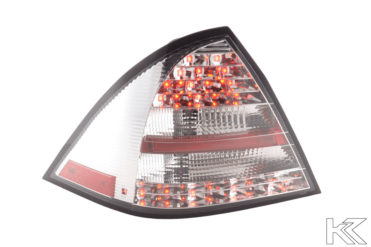 Mercedes W203 Chrome Clear LED Tail Lights (2001-2004) - K2 Industries