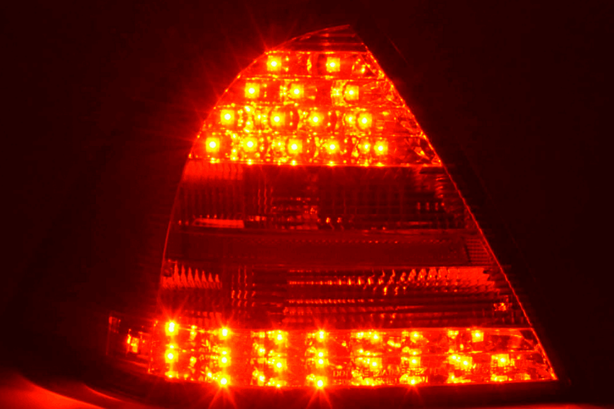Mercedes W203 Chrome Clear LED Tail Lights (2001-2004) - K2 Industries