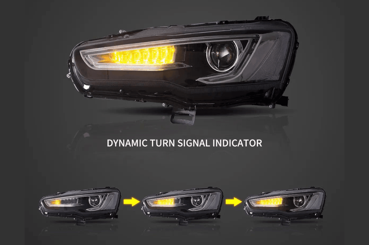 Mitsubishi Lancer 9th Gen Evo X GSR 10th Gen (CZ4A) Demon Eyes Dual Beam Projector Headlights (2008-2017) - K2 Industries