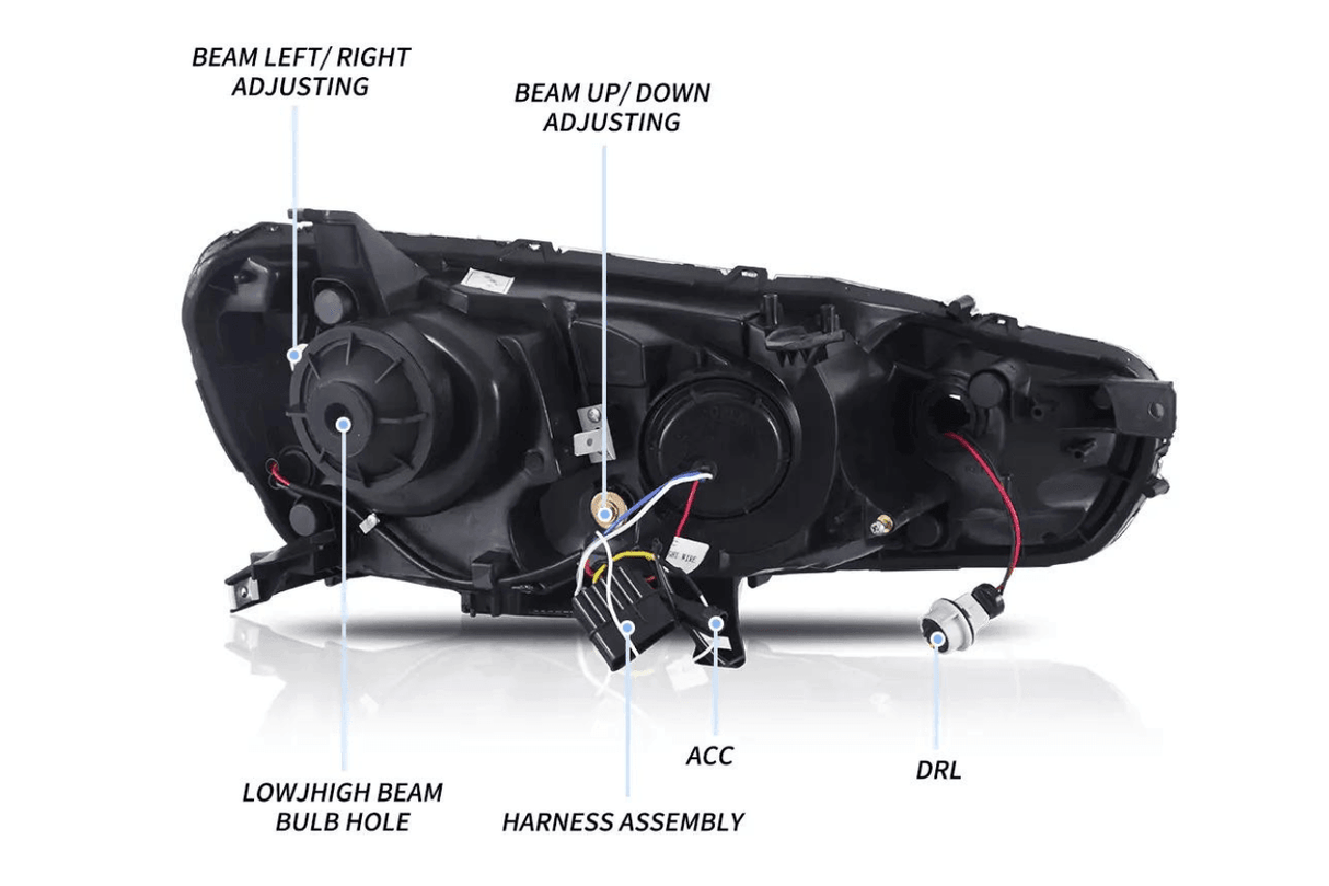 Mitsubishi Lancer 9th Gen Evo X GSR 10th Gen (CZ4A) Demon Eyes Dual Beam Projector Headlights (2008-2017) - K2 Industries