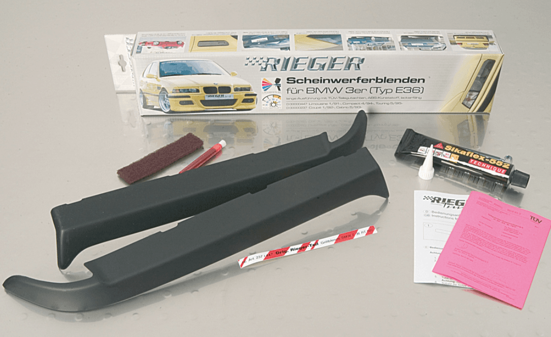 Rieger E36 Headlight Eyebrow- Coupe, Convertible (1990-1999) - K2 Industries