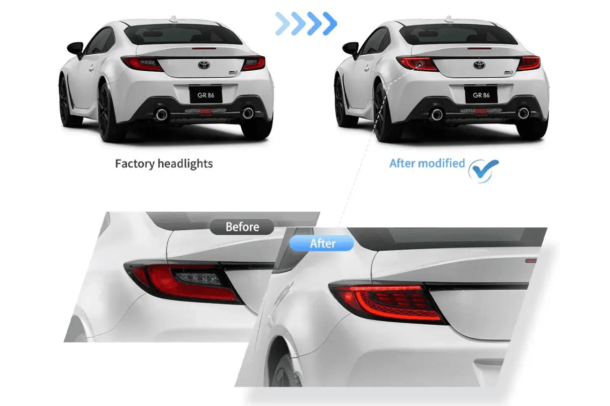 Toyota 86 GR86 Subaru BRZ Full LED Tail Lights Upgrade (2021 and Up) - K2 Industries
