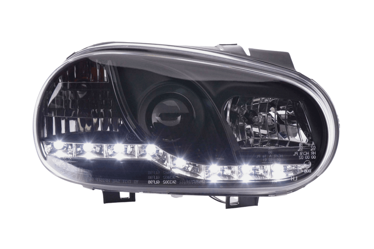 Volkswagen Golf 4 Black LED Headlights with Daytime Running Lights (1998 - 2003) - K2 Industries