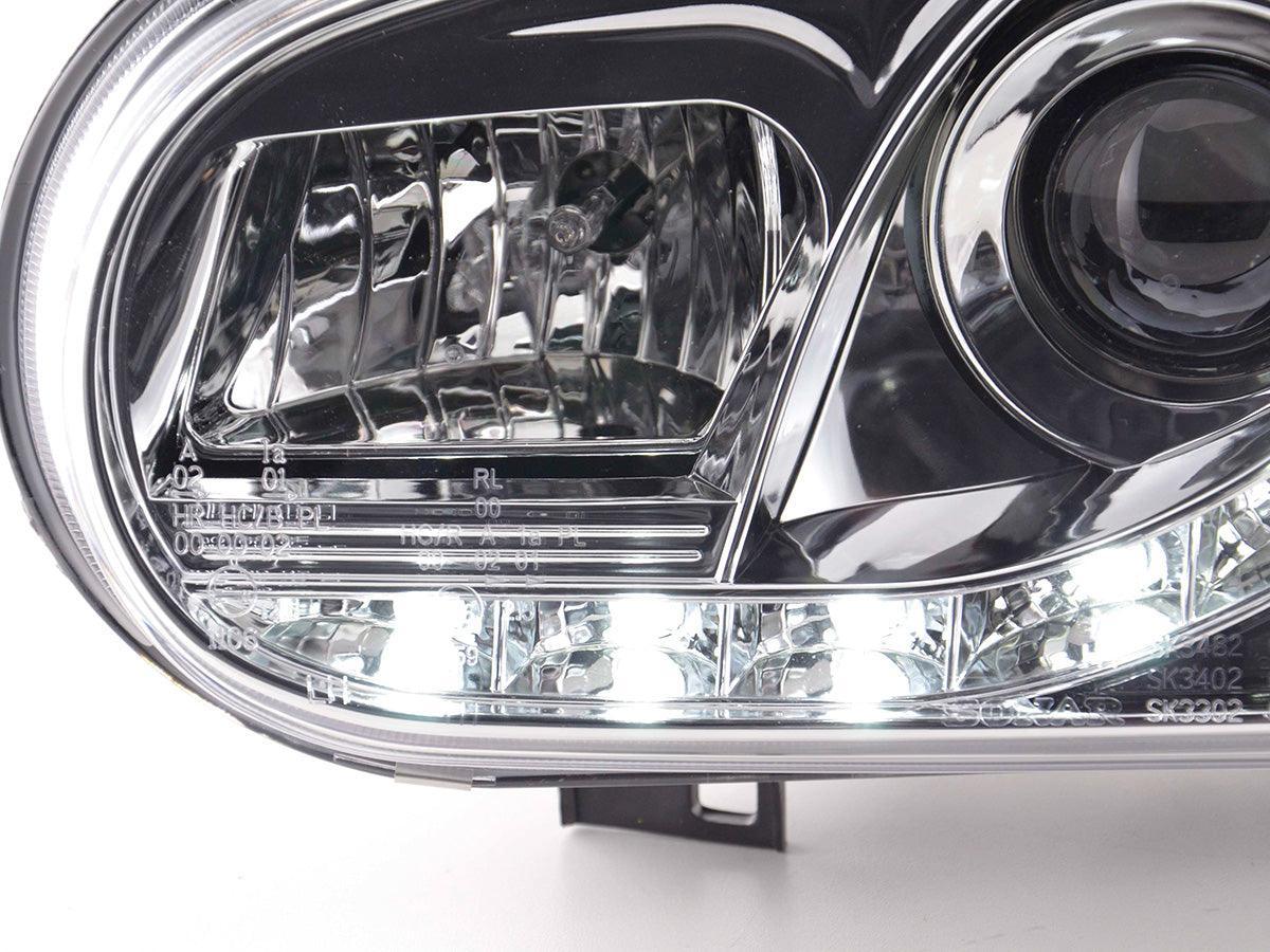 Volkswagen Golf 4 Chrome LED Headlights with Daytime Running Lights (1997 - 2003) - K2 Industries