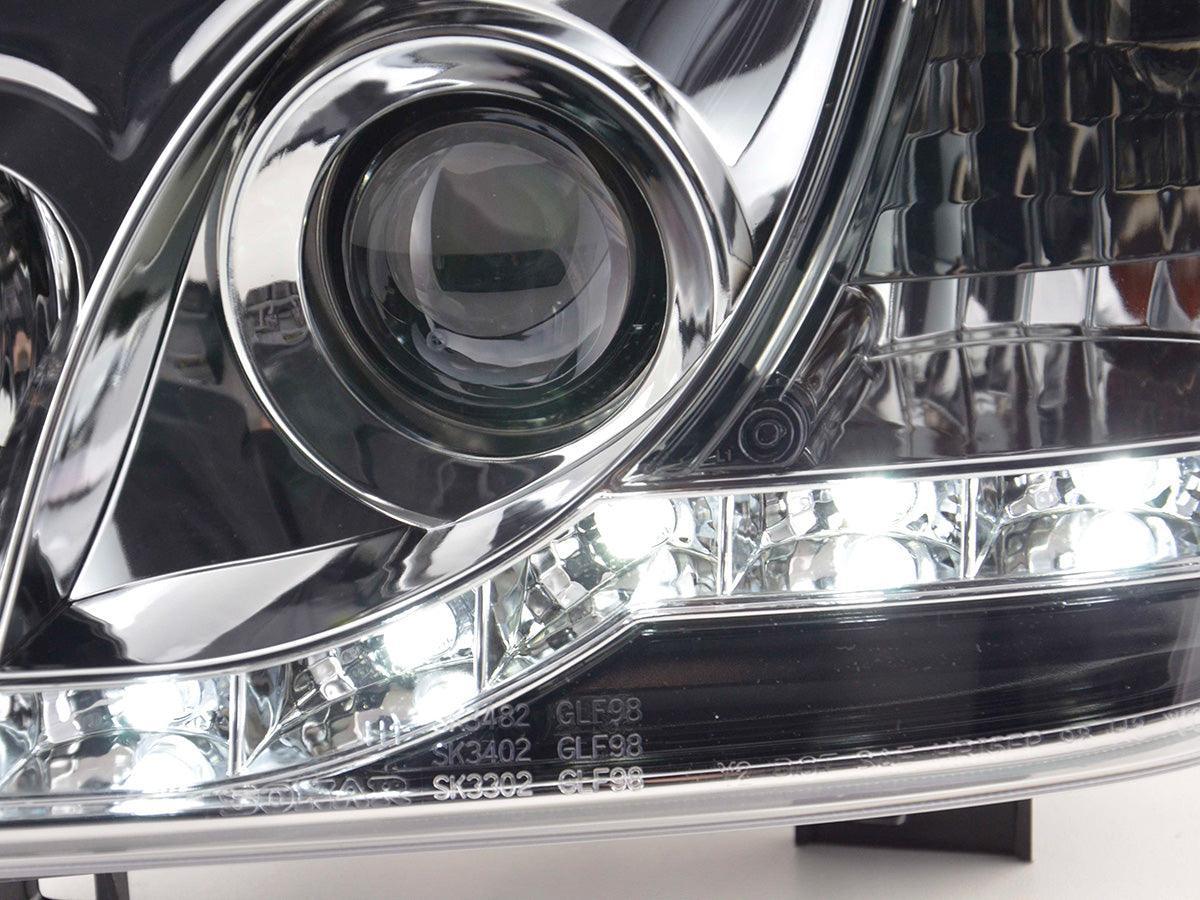 Volkswagen Golf 4 Chrome LED Headlights with Daytime Running Lights (1997 - 2003) - K2 Industries