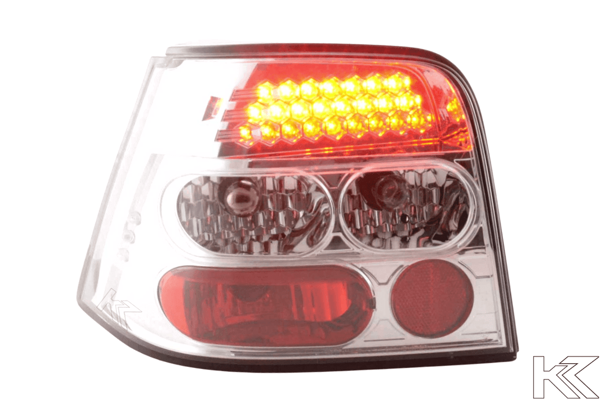 Volkswagen Golf 4 Type 1J Chrome Clear LED Taillights Set (1998 - 2002) - K2 Industries