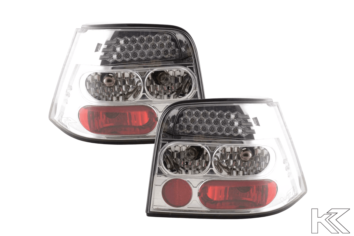 Volkswagen Golf 4 Type 1J Chrome Clear LED Taillights Set (1998 - 2002) - K2 Industries