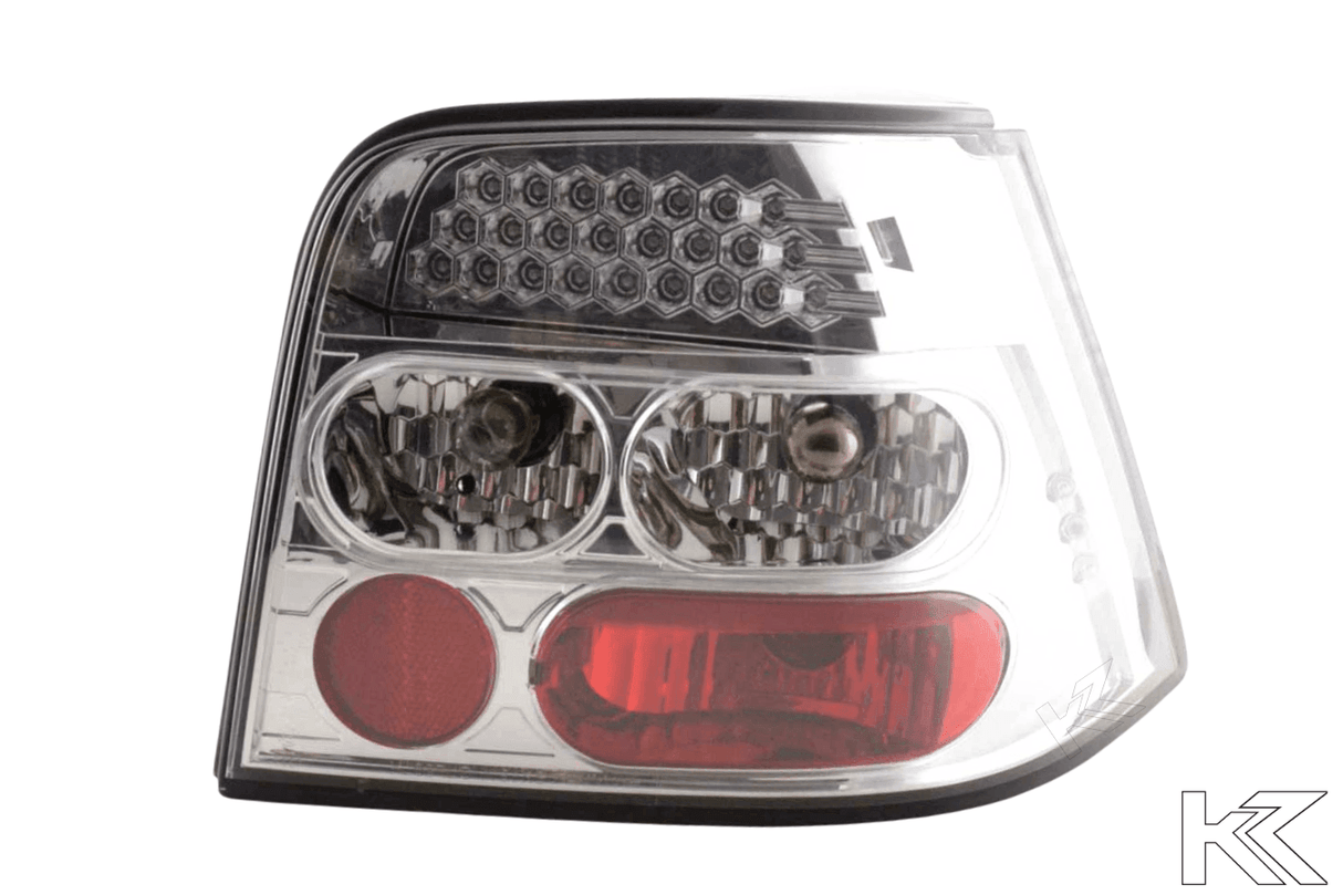 Volkswagen Golf 4 Type 1J Chrome Clear LED Taillights Set (1998 - 2002) - K2 Industries