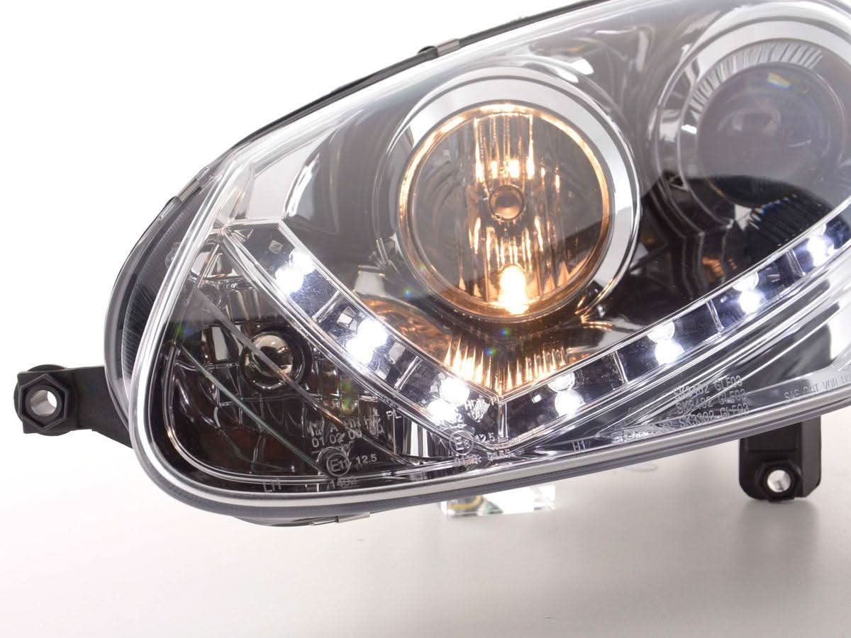 Volkswagen Golf 5 Chrome LED Headlights with Daytime Running Lights (2003 - 2008) - K2 Industries