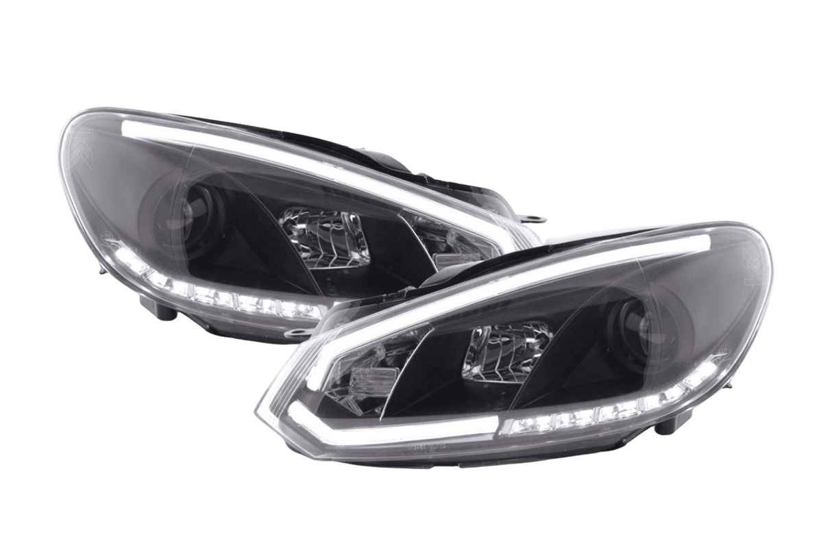 Volkswagen Golf 6 Black LED Headlights with Daytime Running Lights (2008 - 2014) - K2 Industries