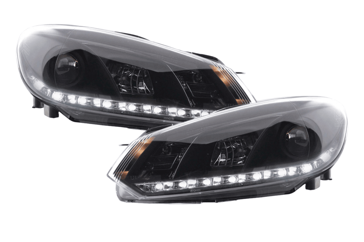 Volkswagen Golf 6 Black LED Headlights with Daytime Running Lights (2008-2014) - K2 Industries