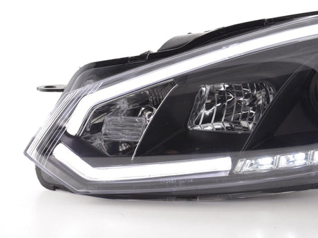 Volkswagen Golf 6 Black LED Headlights with Daytime Running Lights (2008 - 2014) - K2 Industries