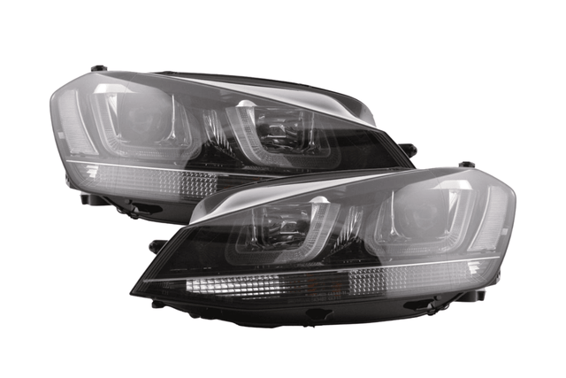 Volkswagen Golf Mk7 Black LED Headlights - R Style Black (12-17) - K2 Industries
