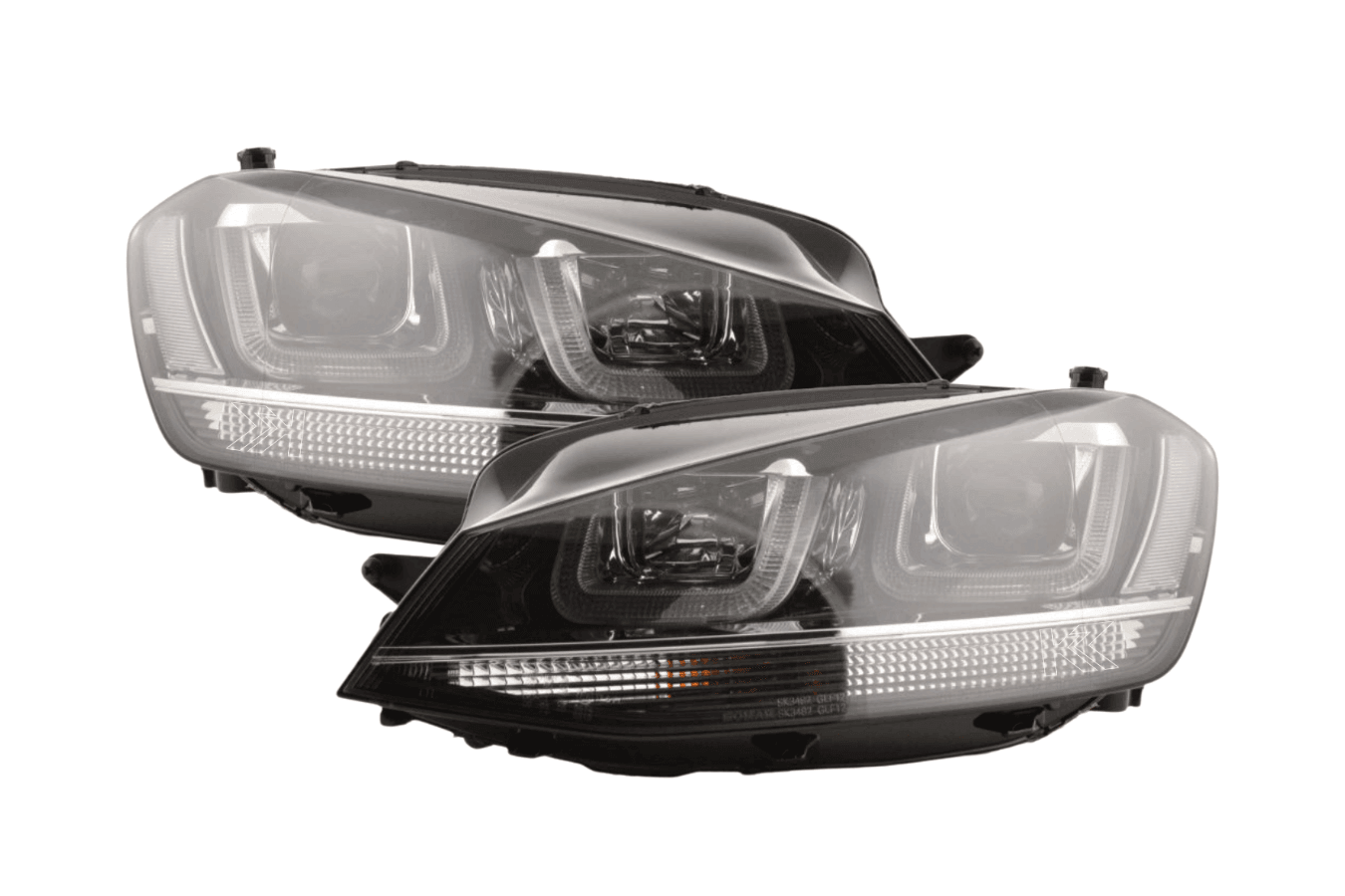Volkswagen Golf Mk7 Black LED Headlights - R Style Chrome (12-17) - K2 Industries